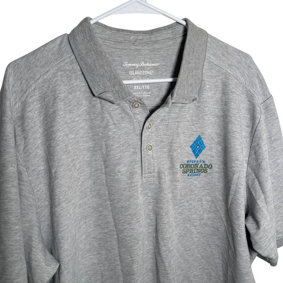 Disney Coronado Springs Tommy Bahama Polo Shirt Men's XXL Gray Short Sleeve Top - Picture 2 of 11